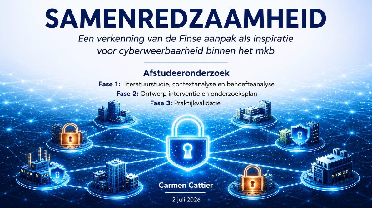 samenredzaam in cyberweerbaarheid, daarover gaat het afstudeeronderzoek van Carmen Cattier, werkzaam bij PVO-Oost-Nederland